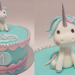 gâteau licorne argentée